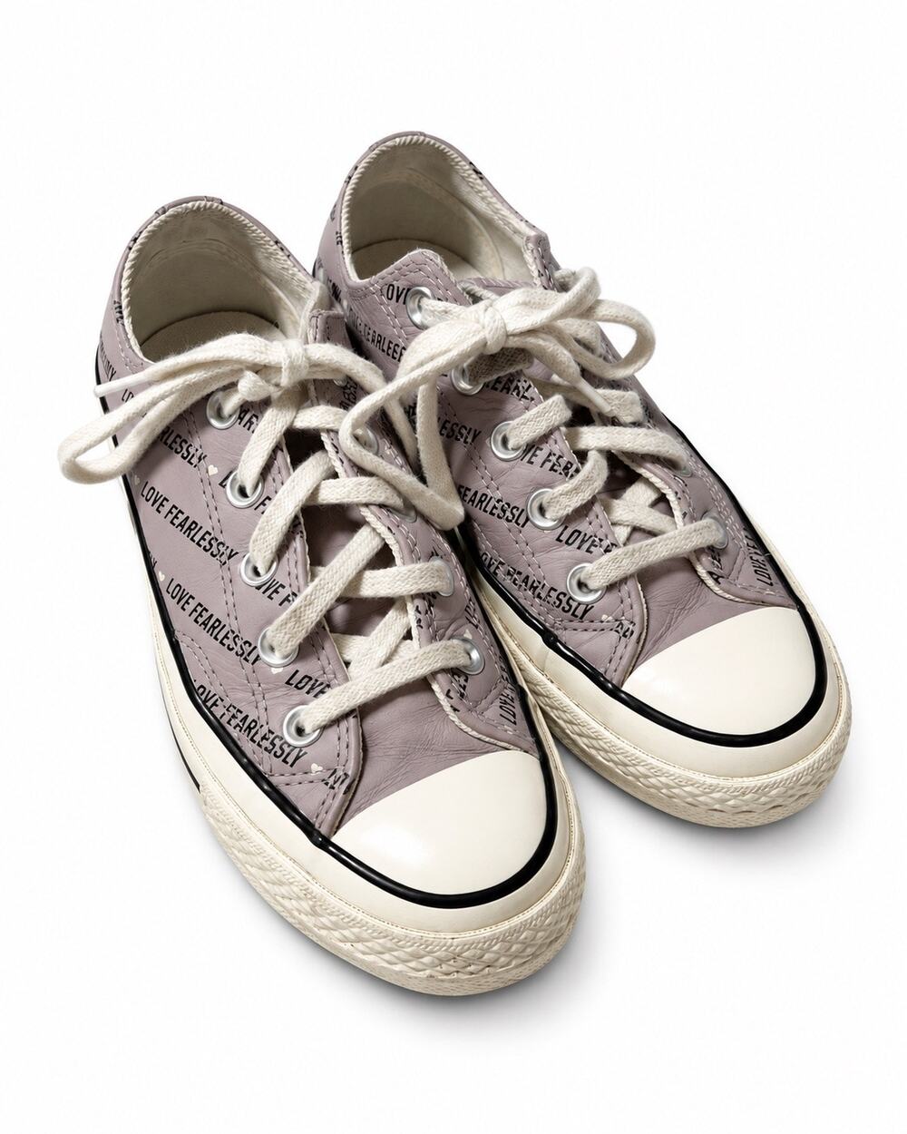 Converse Chuck 70 Love Fearlessly Amethyst Grey Leather Low Top Shoes 3.5